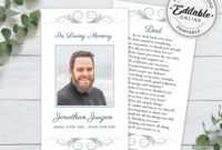 Editable Funeral Prayer Card Template, Printable Memorial pertaining to Prayer Card Template For Word