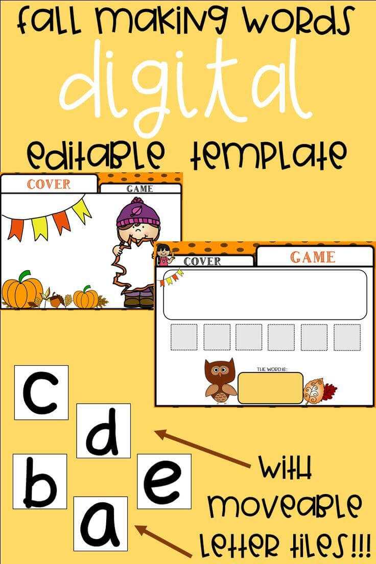 Editable Making Words Template | Fall Theme | Making Words Intended For Making Words Template