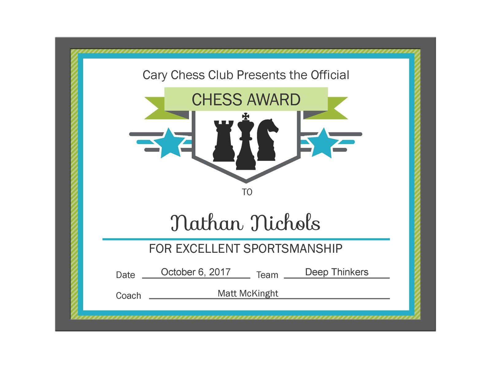 Editable Pdf Sports Game Team Chess Certificate Award Pertaining To Validation Certificate Template