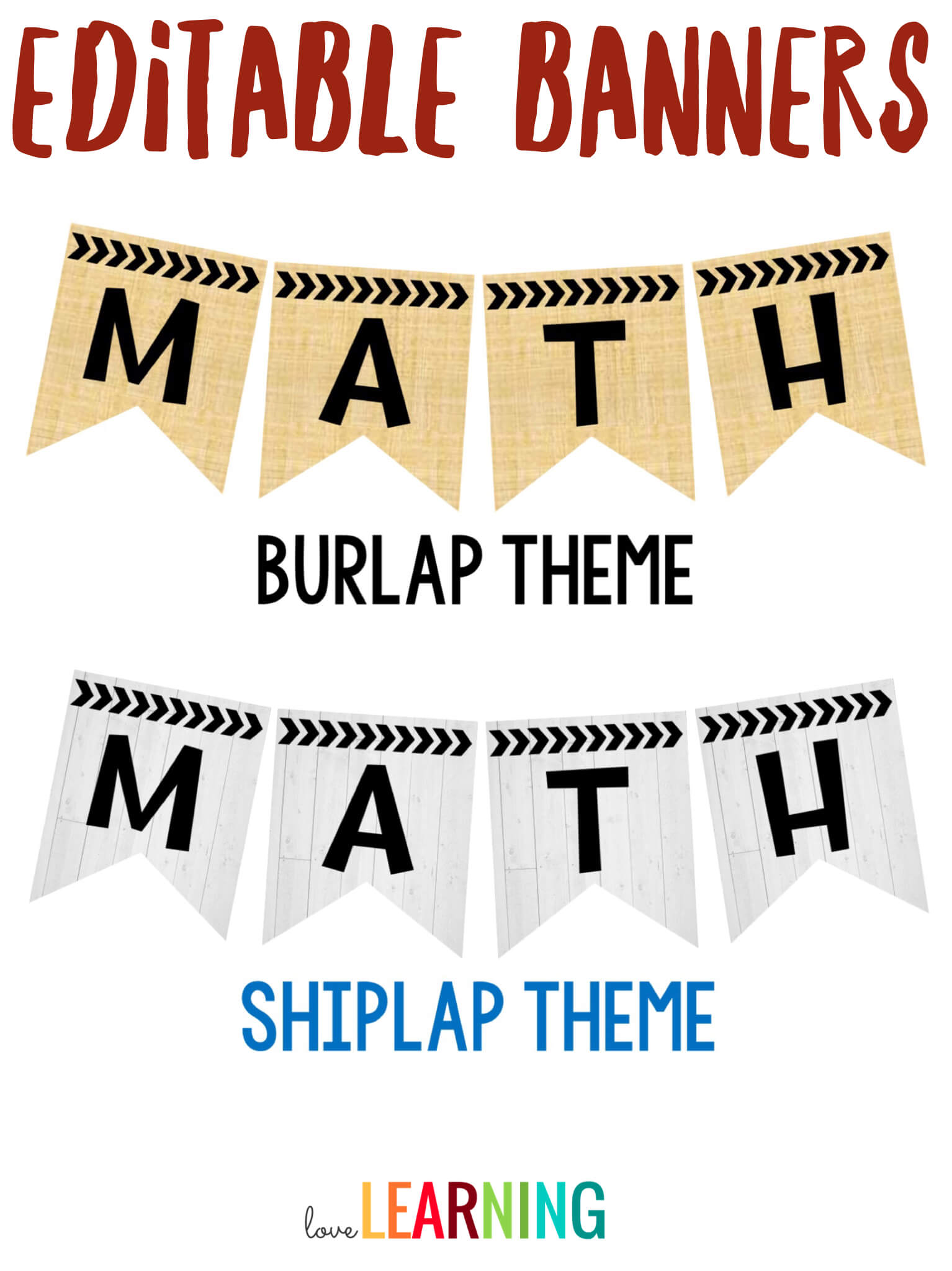 Editable Subject Banners – Burlap Theme | Classroom Banner In Classroom Banner Template