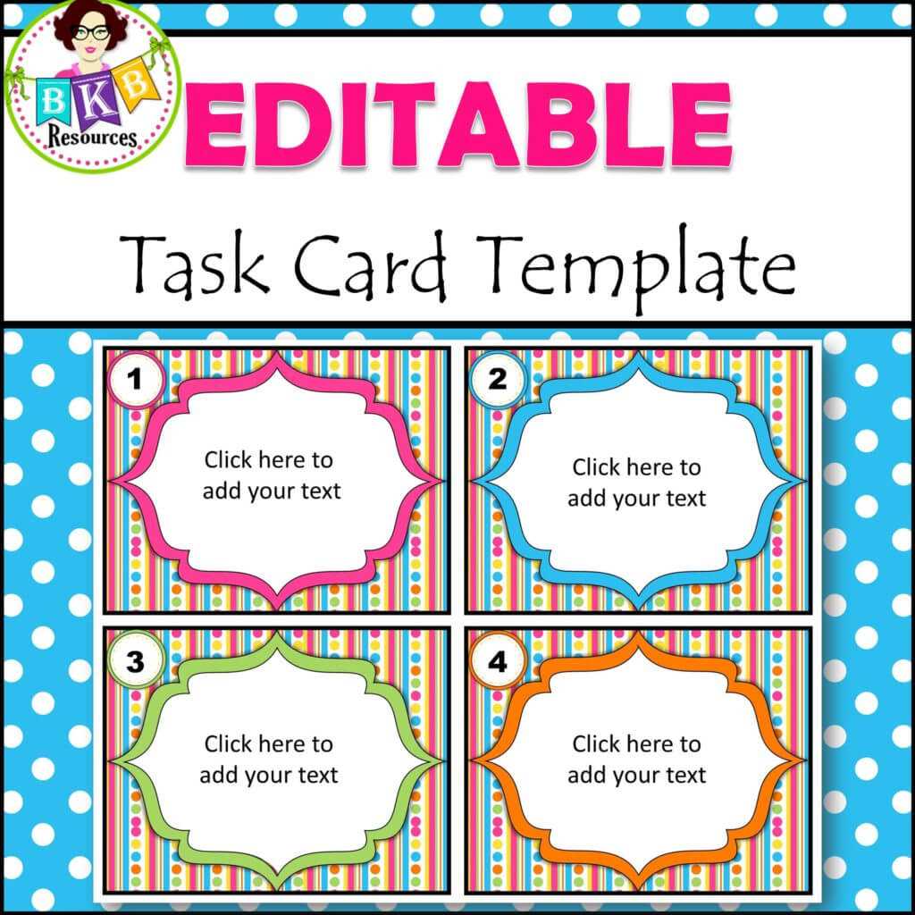 Editable Task Card Templates - Bkb Resources Pertaining To Task Cards Template