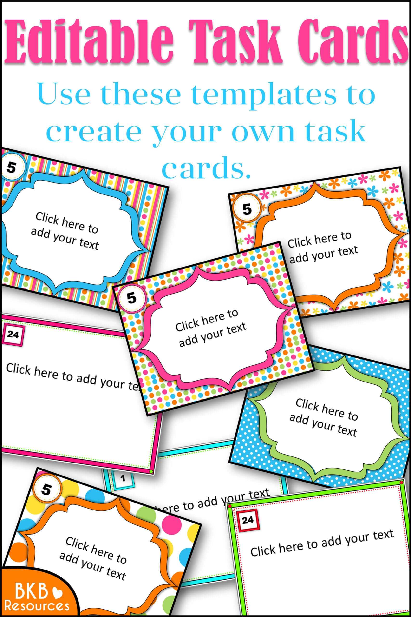 Editable Task Card Templates – Bkb Resources Within Task Card Template