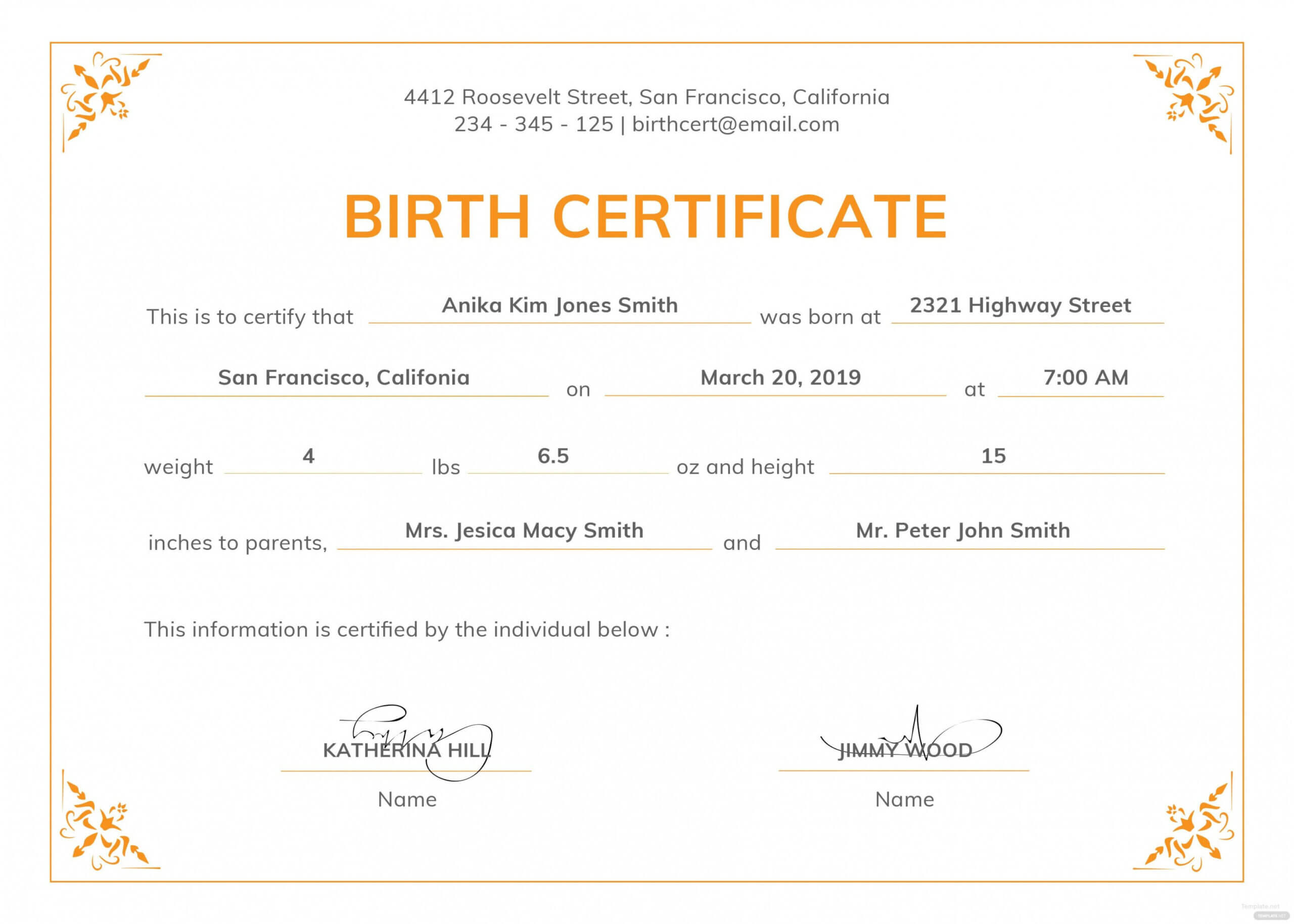 Editable Template For Birth Certificate Macopalmexco Regarding Editable Birth Certificate Template