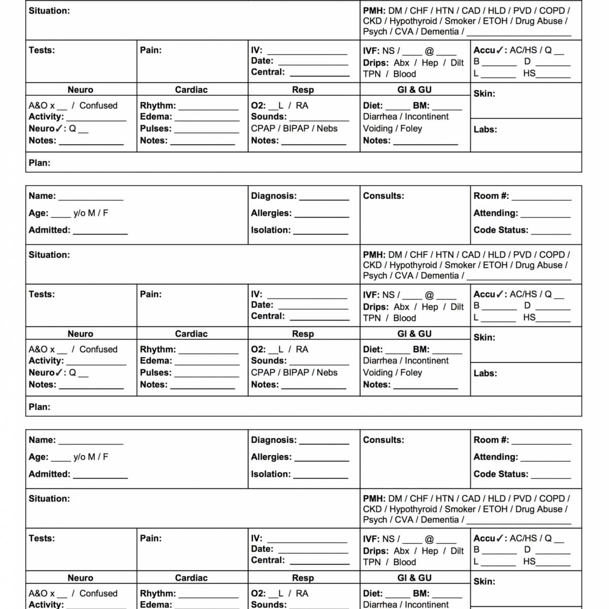 Printable Med Surg Report Sheet Get Your Hands On Amazing Free 