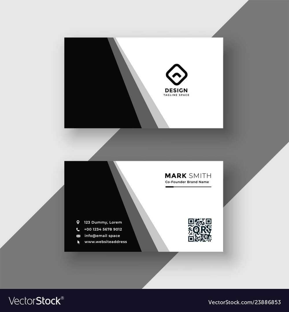 Elegant Black And White Business Card Template Pertaining To Black And White Business Cards Templates Free