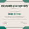 Elegant Certificate Of Authenticity Template With Regard To Certificate Of Authenticity Template