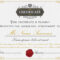 Elegant Certificate Template Design With Border, Sealing Wax.. Intended For Certificate Template Size