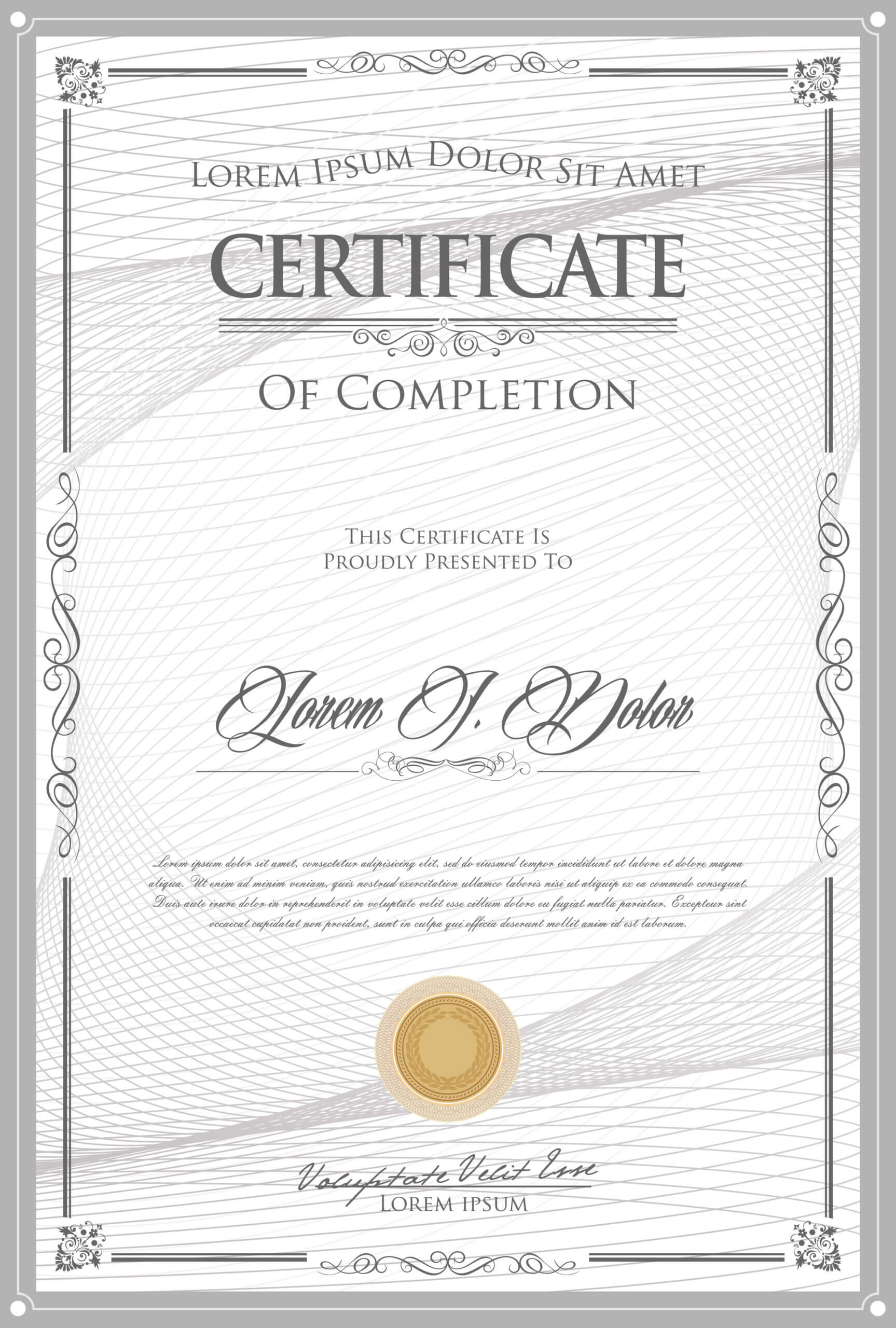 Elegant Certificate Template – Download Free Vectors Within Certificate Of License Template