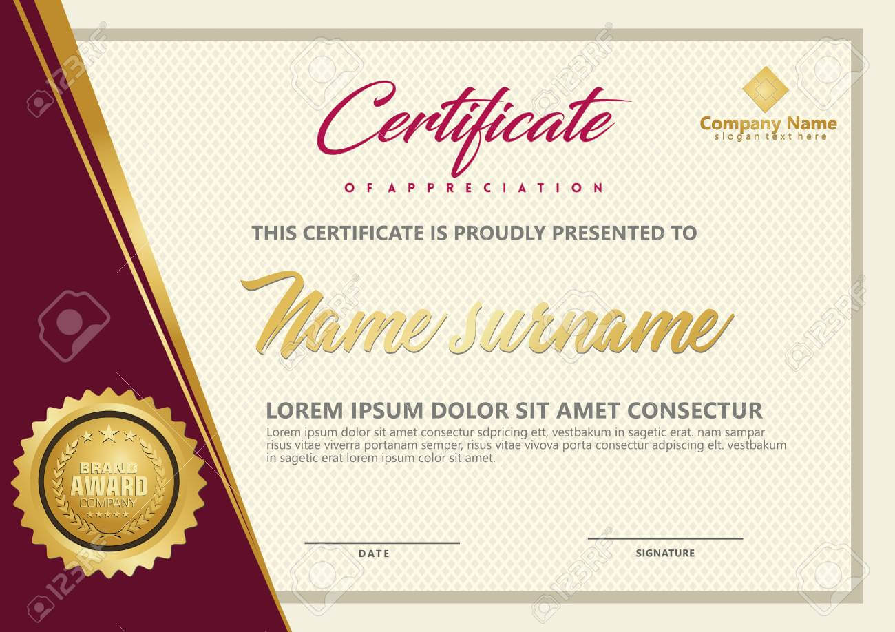 Elegant Certificate Template Vector With Luxury And Modern Pattern.. Within Elegant Certificate Templates Free