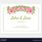 Elegant Flowers Frame Wedding Invitation Card With Church Wedding Invitation Card Template