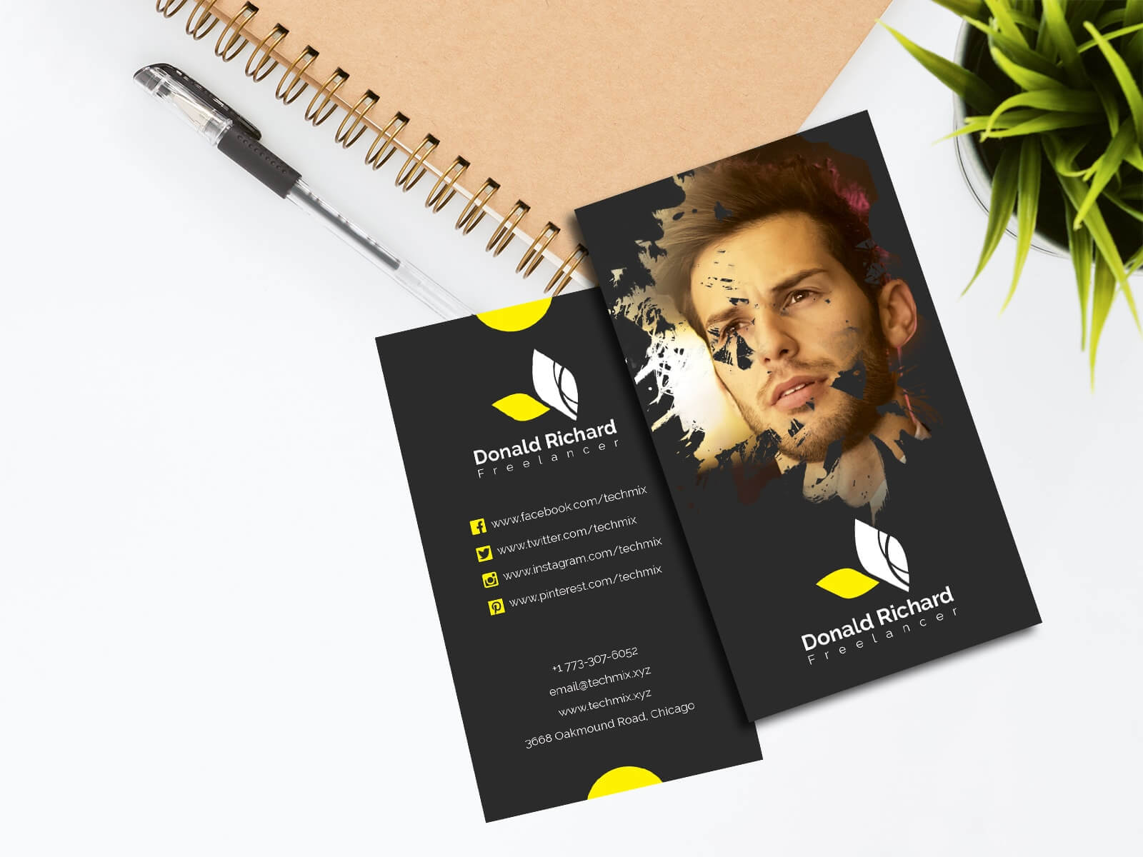 Elegant Freelancer Business Card Template In Freelance Business Card Template