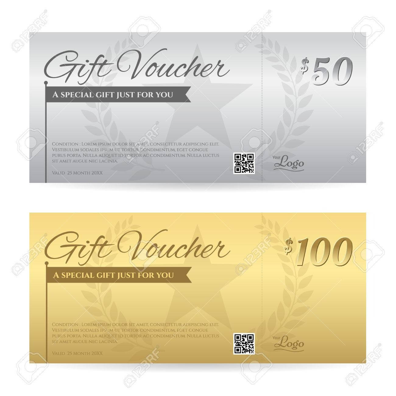 Elegant Gift Voucher Or Gift Card Certificate Template In Gold.. Throughout Elegant Gift Certificate Template
