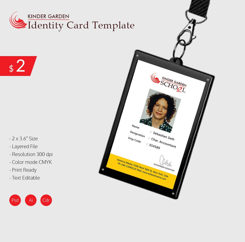Elegant Kindergarten School Identity Card Download | Free Within Sample Of Id Card Template