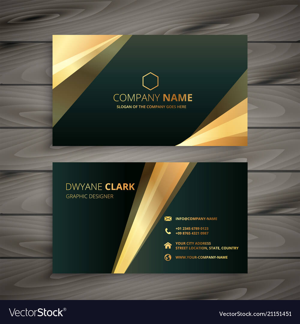 Elegant Premium Golden Business Card Template Inside Buisness Card Templates