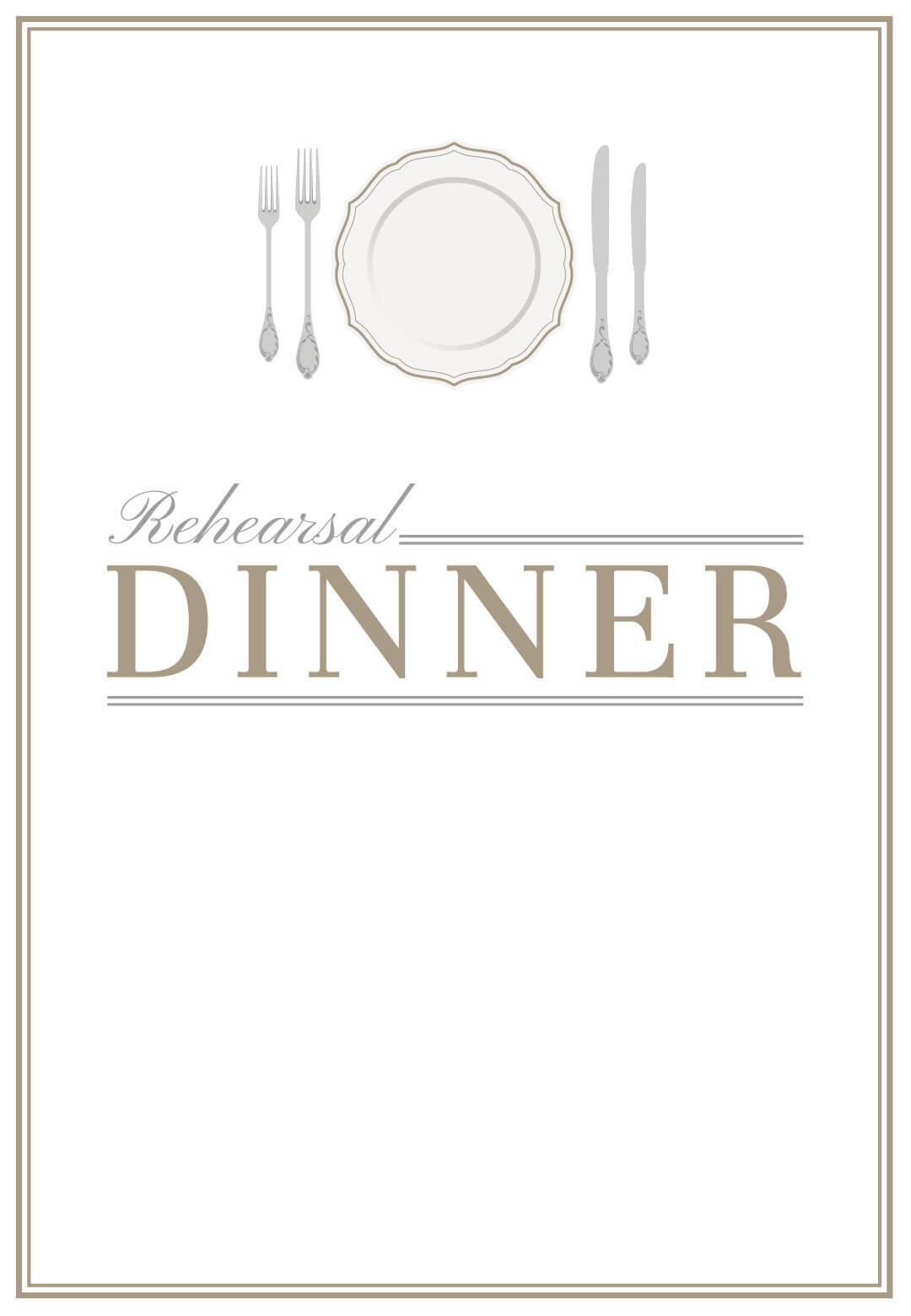 Elegant Setting – Free Printable Rehearsal Dinner Party With Regard To Free Dinner Invitation Templates For Word