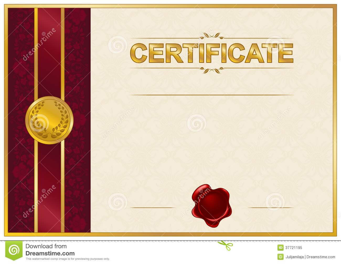 Elegant Template Of Certificate, Diploma Stock Illustration Within Elegant Certificate Templates Free
