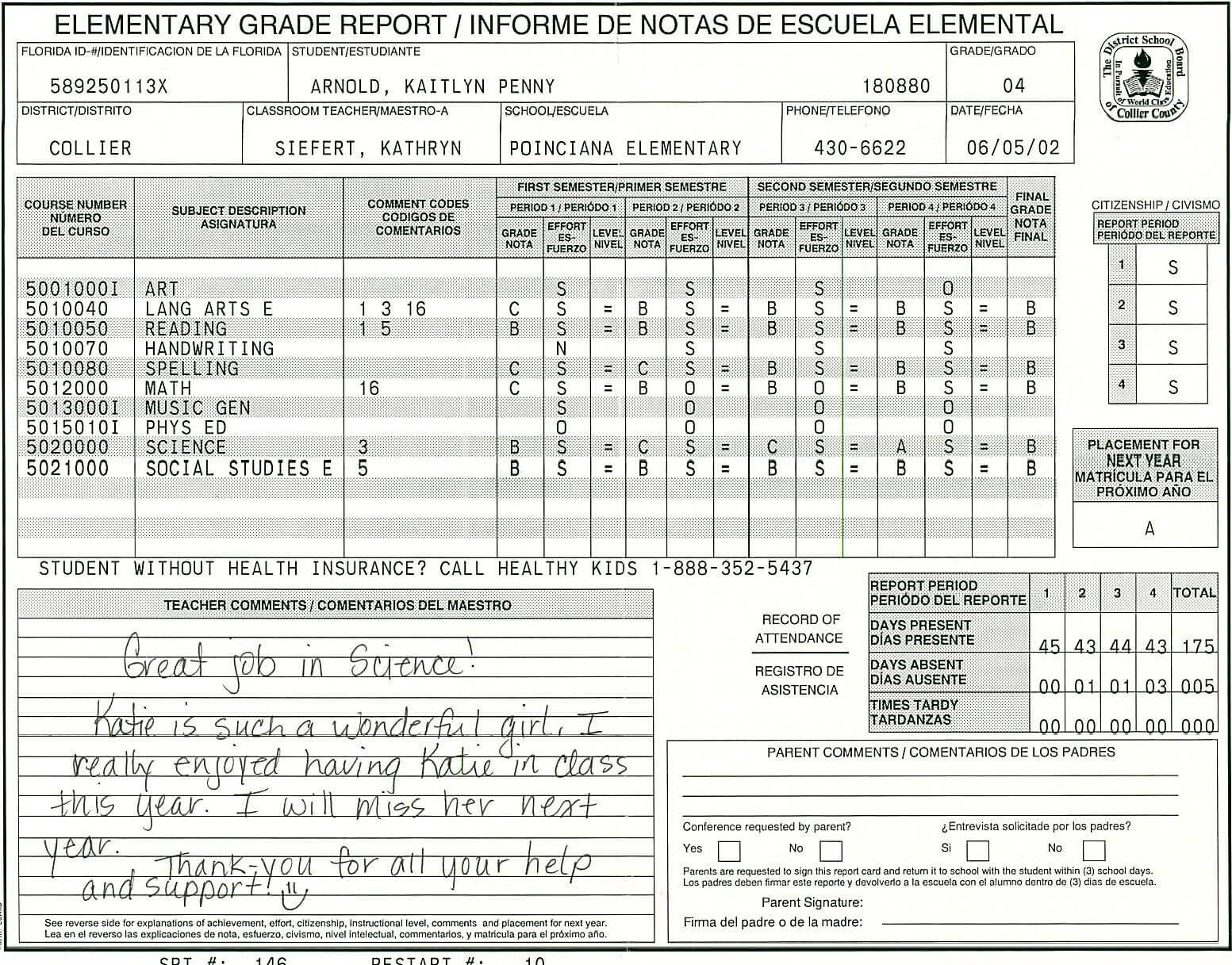 Elementary School Report Card Template | Report Card With Homeschool Report Card Template