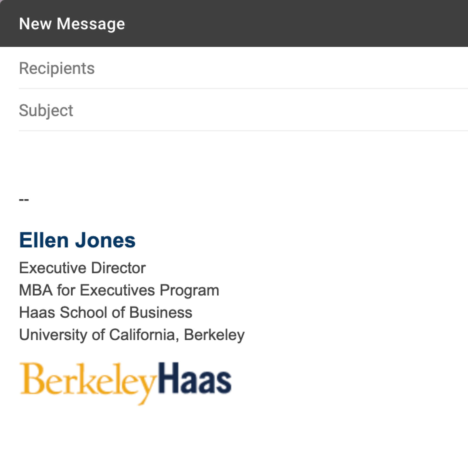 Email Signatures | Brand Toolkit | Berkeley Haas Inside Graduate Student Business Cards Template