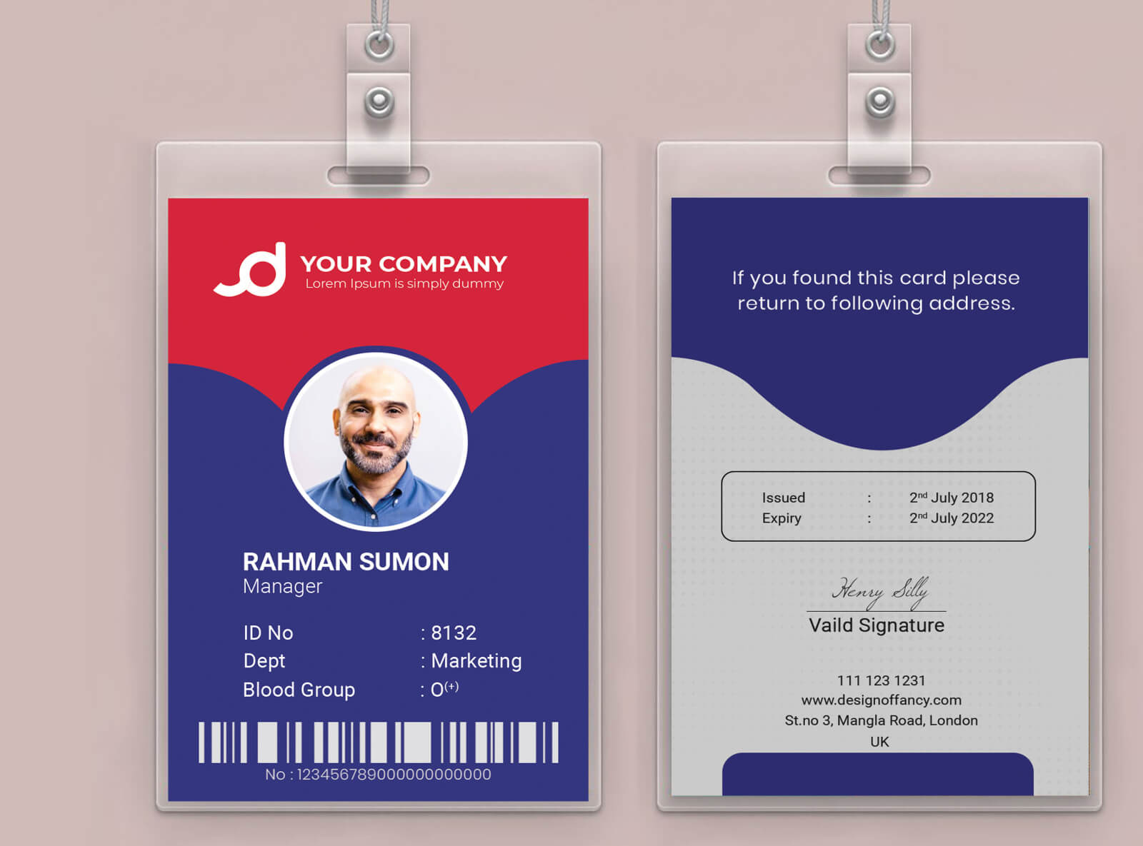 Employee Id Card Or Student Id Cardm M Rahman Sumon On Within Media Id Card Templates