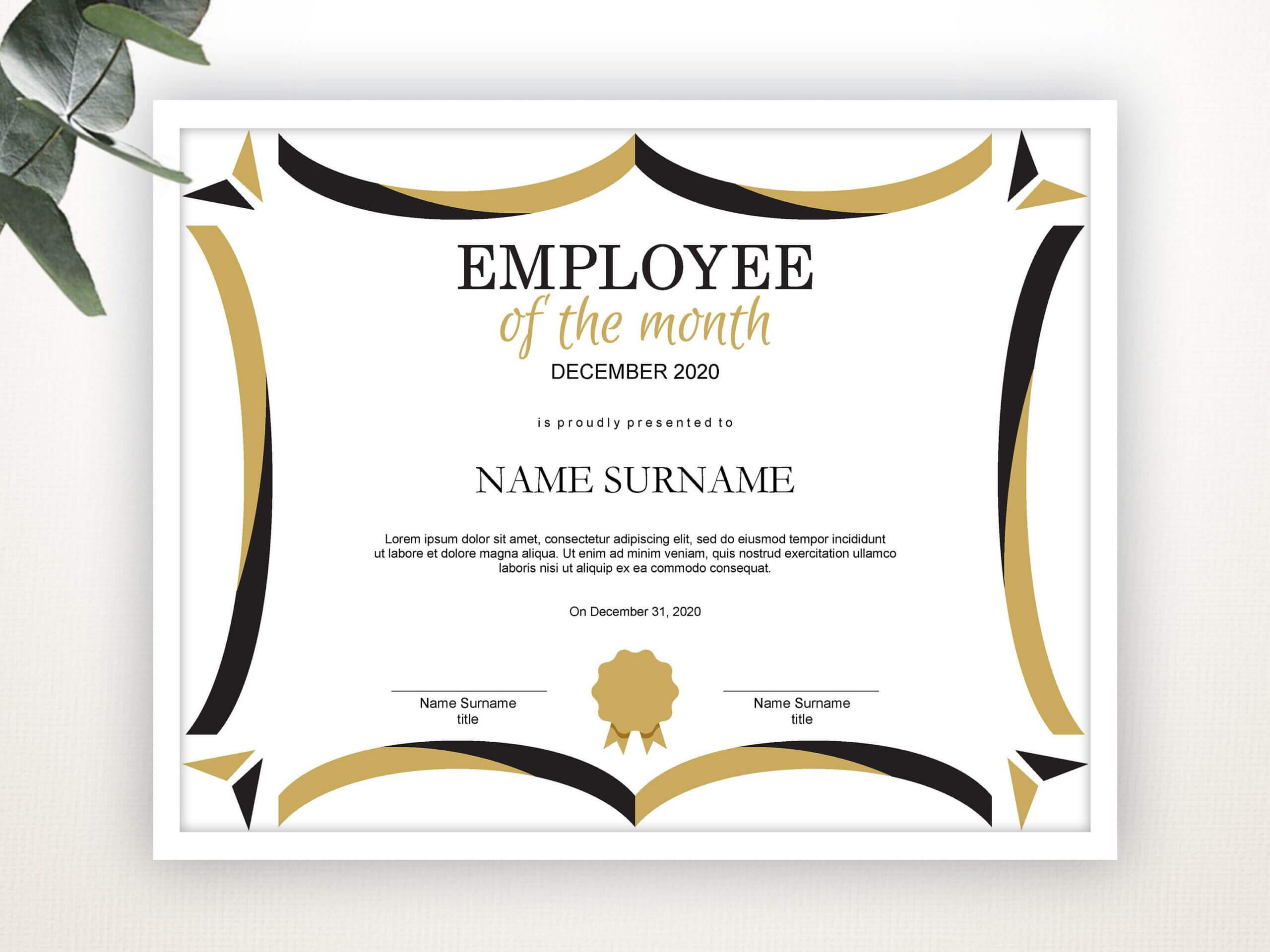 Employee Of The Month Editable Template Editable Award Intended For Employee Of The Month Certificate Template With Picture