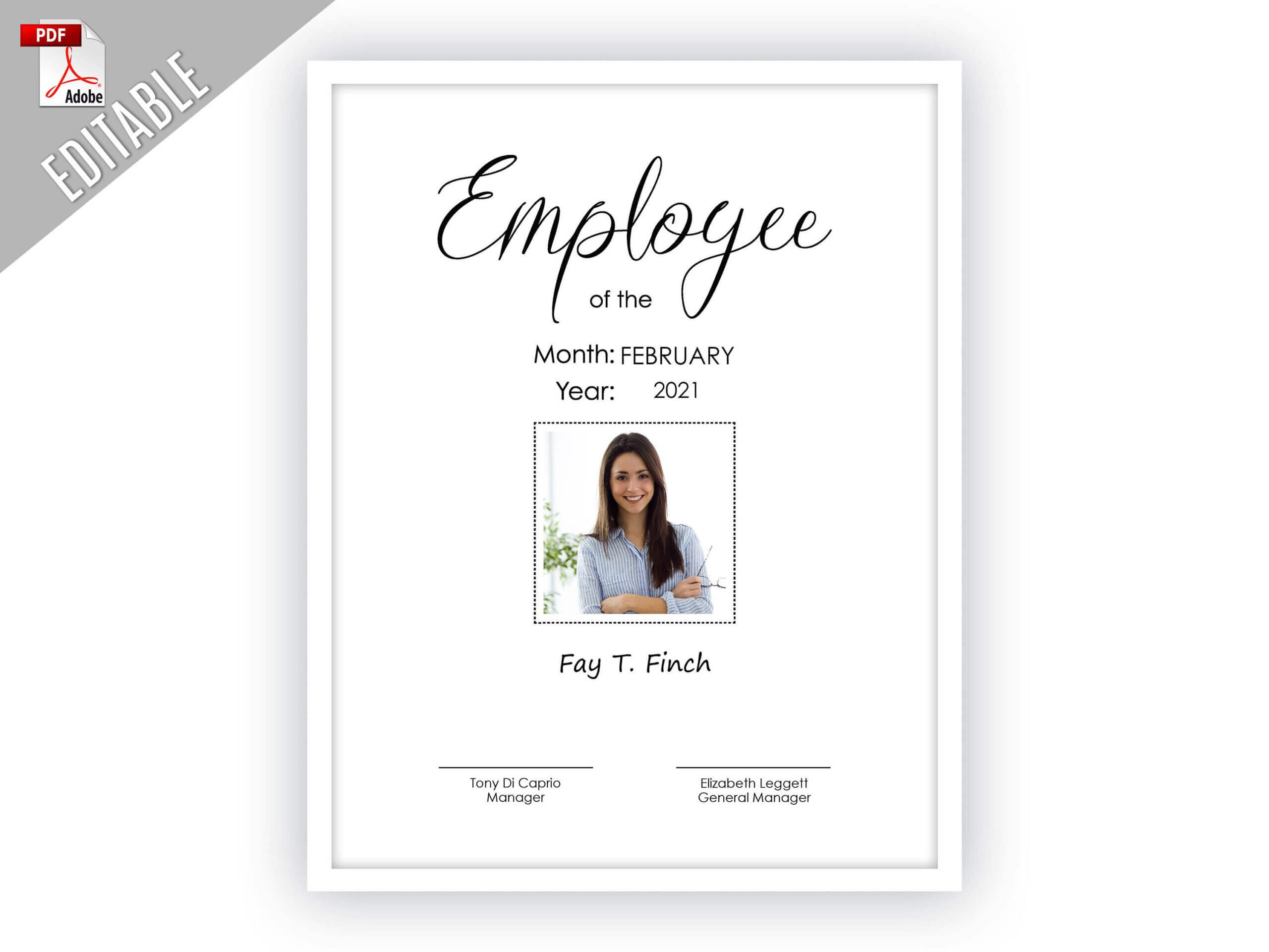 Employee Of The Month Editable Template Editable Picture With Manager Of The Month Certificate Template