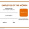 Employee The Month Certificate Template Free Microsoft Word Intended For Employee Of The Month Certificate Template With Picture