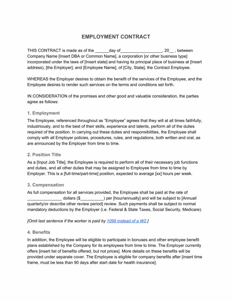 Employment Contract—Definition & What To Include Regarding Corporate Credit Card Agreement Template