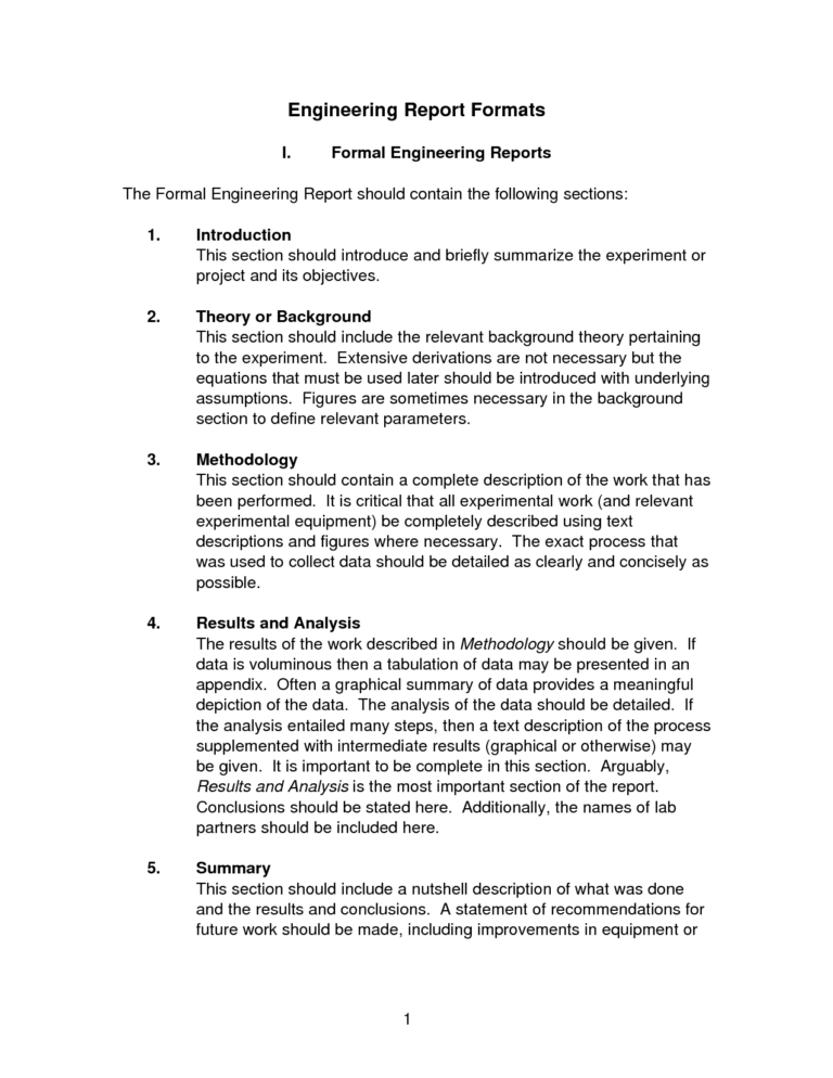 how to write a short engineering report