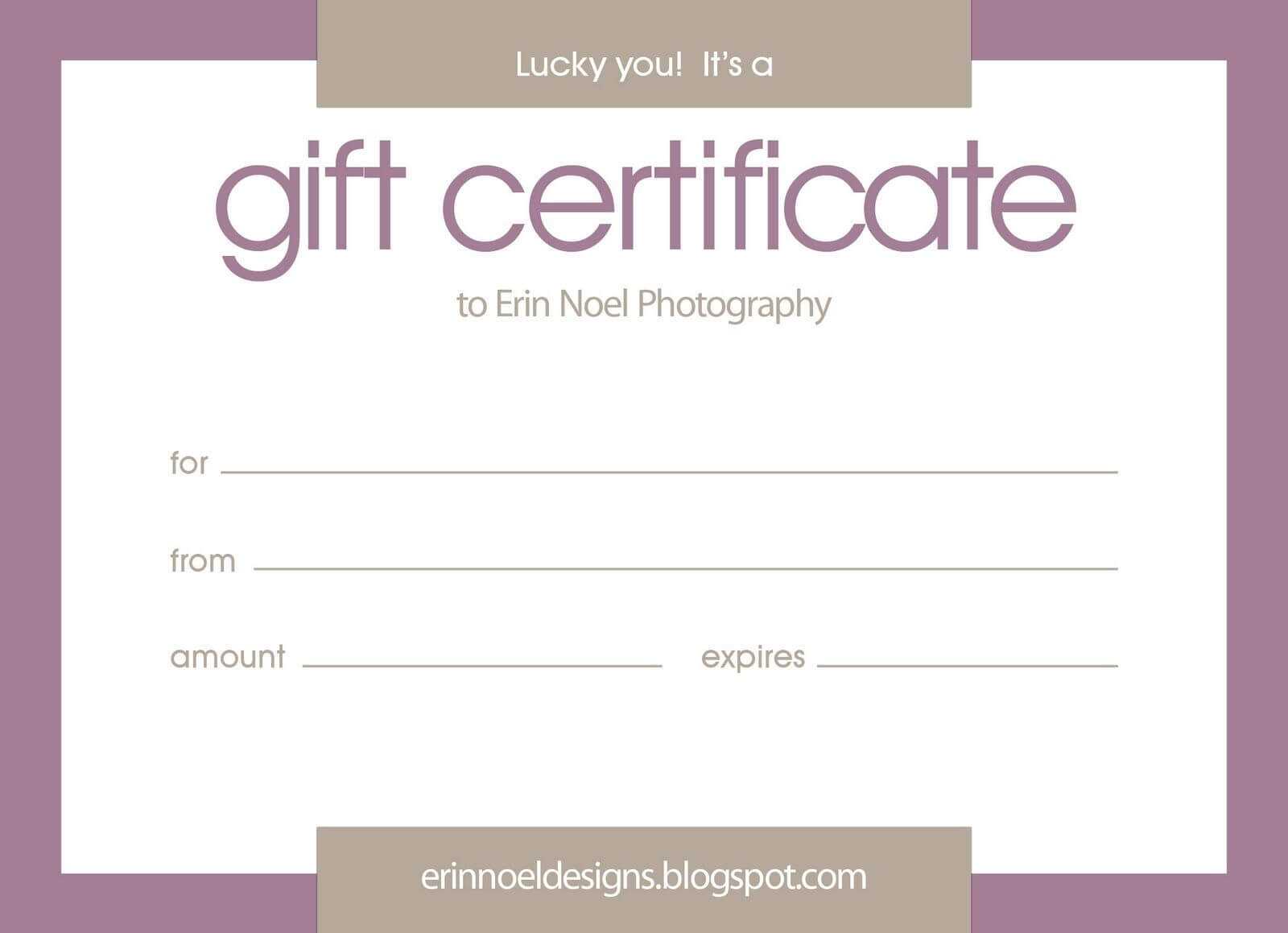 Erin Noel Designs: Gift Certificates! | Gift Certificate For Gift Certificate Template Publisher