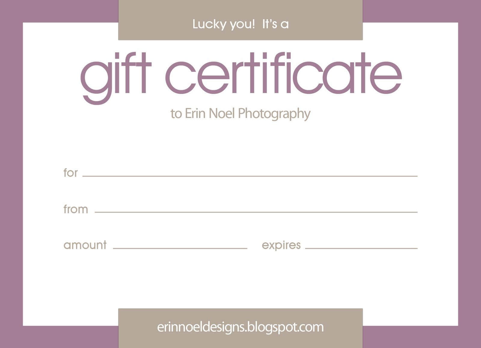 Erin Noel Designs: Gift Certificates! | Gift Certificate Regarding Fillable Gift Certificate Template Free