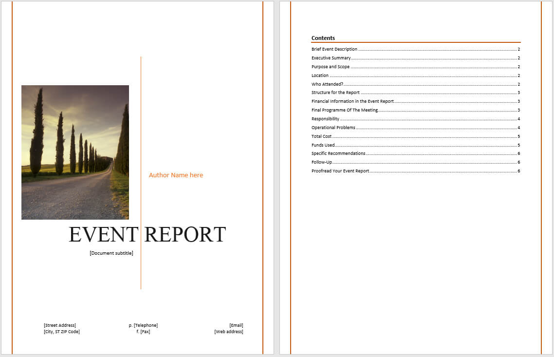 Event Report Template – Microsoft Word Templates Throughout Word Document Report Templates