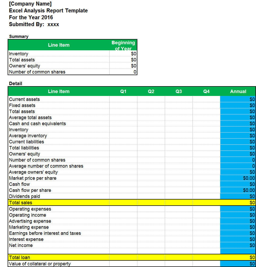 Excel Analysis Report Template – Excel Word Templates In Sales Analysis Report Template