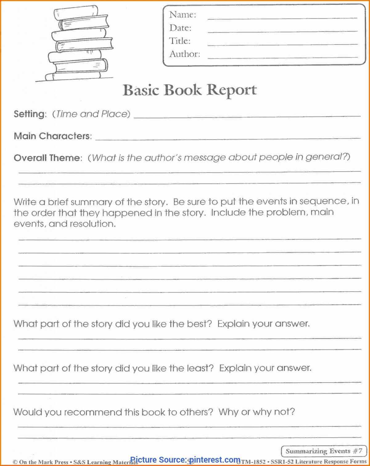 Excellent Book Review Lesson Plan 5Th Grade Related Post Regarding Story Report Template