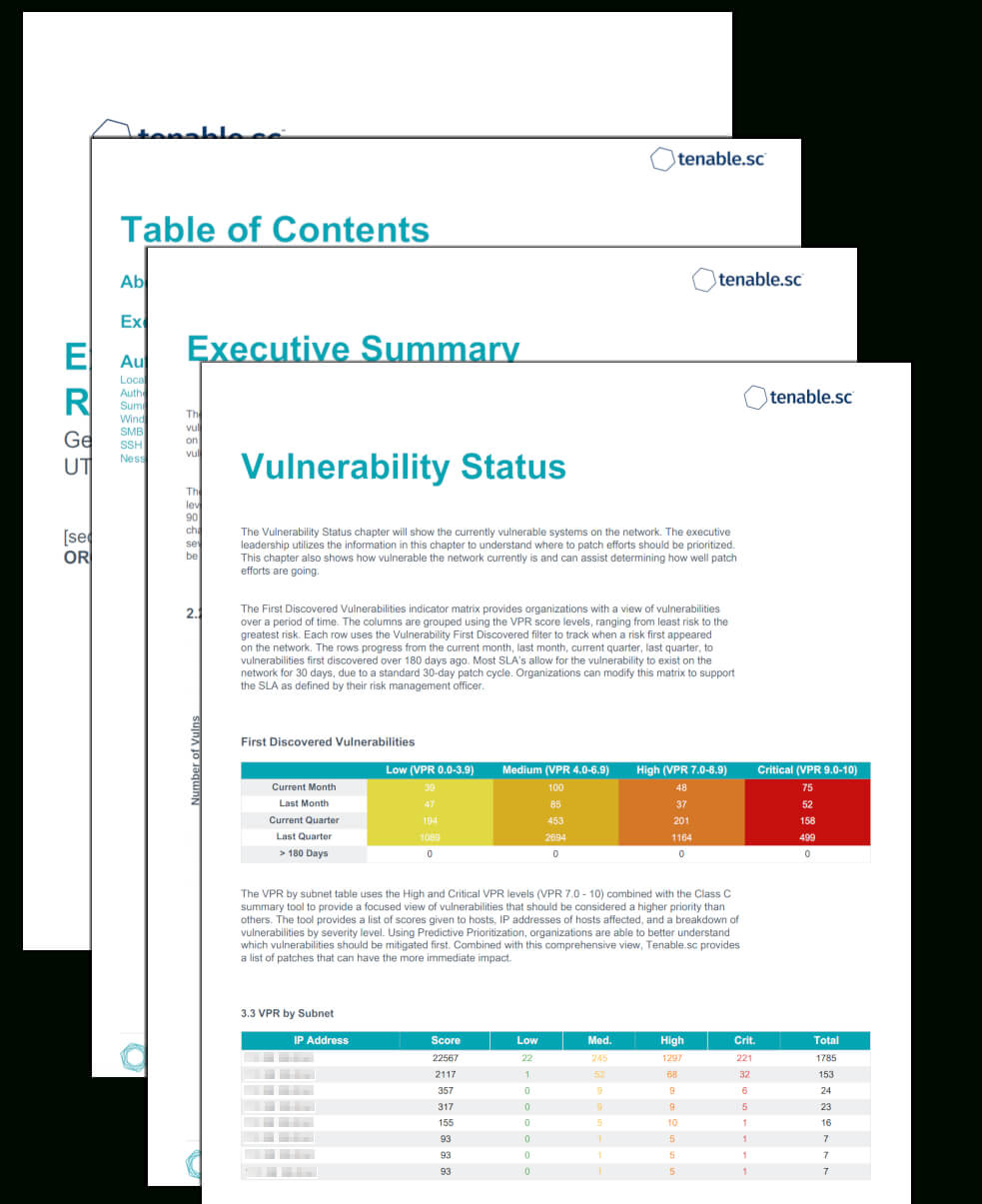 Executive Vpr Summary Report – Sc Report Template | Tenable® Inside Trial Report Template