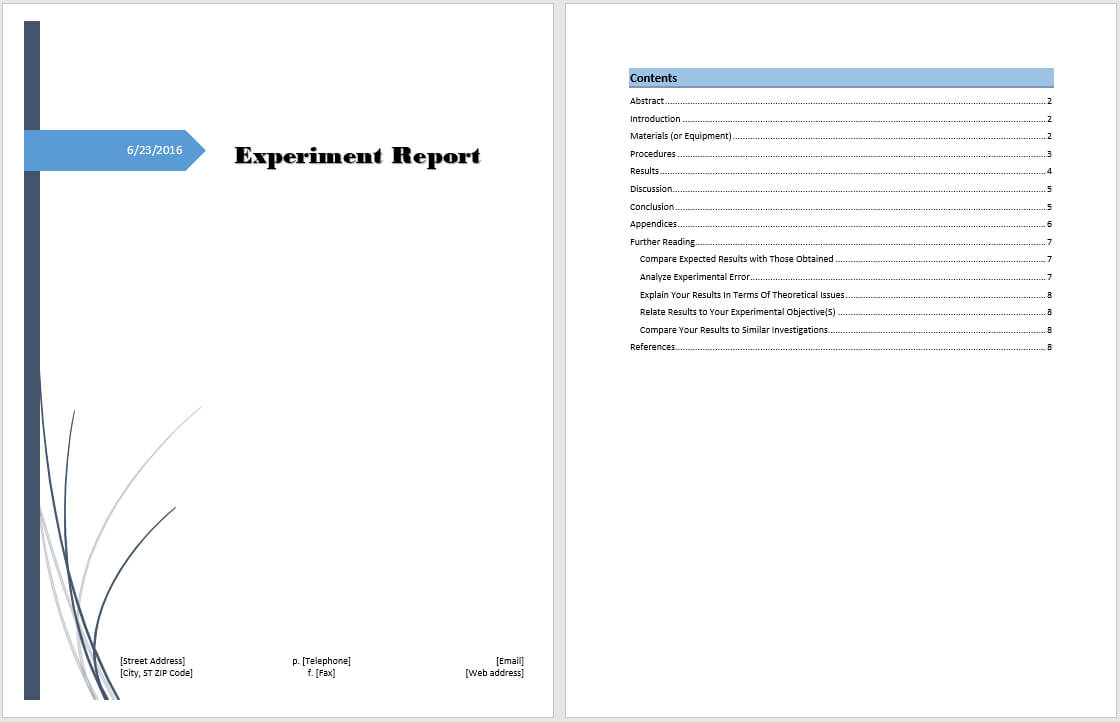 Experiment Report Template - Microsoft Word Templates Pertaining To Lab Report Template Word