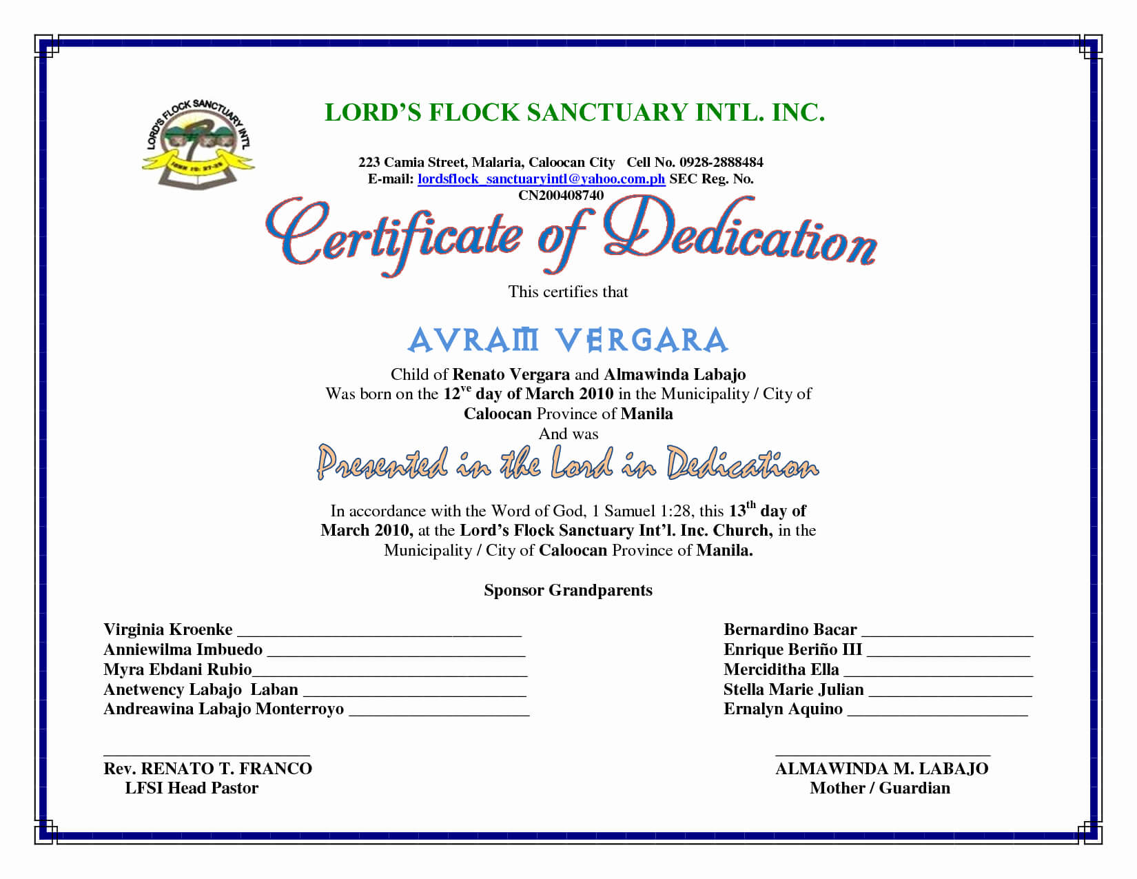 F096280 30 Baby Dedication Certificate Templates Inside Baby Dedication Certificate Template
