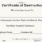🥰5+ Free Certificate Of Destruction Sample Templates🥰 With Regard To Certificate Of Destruction Template