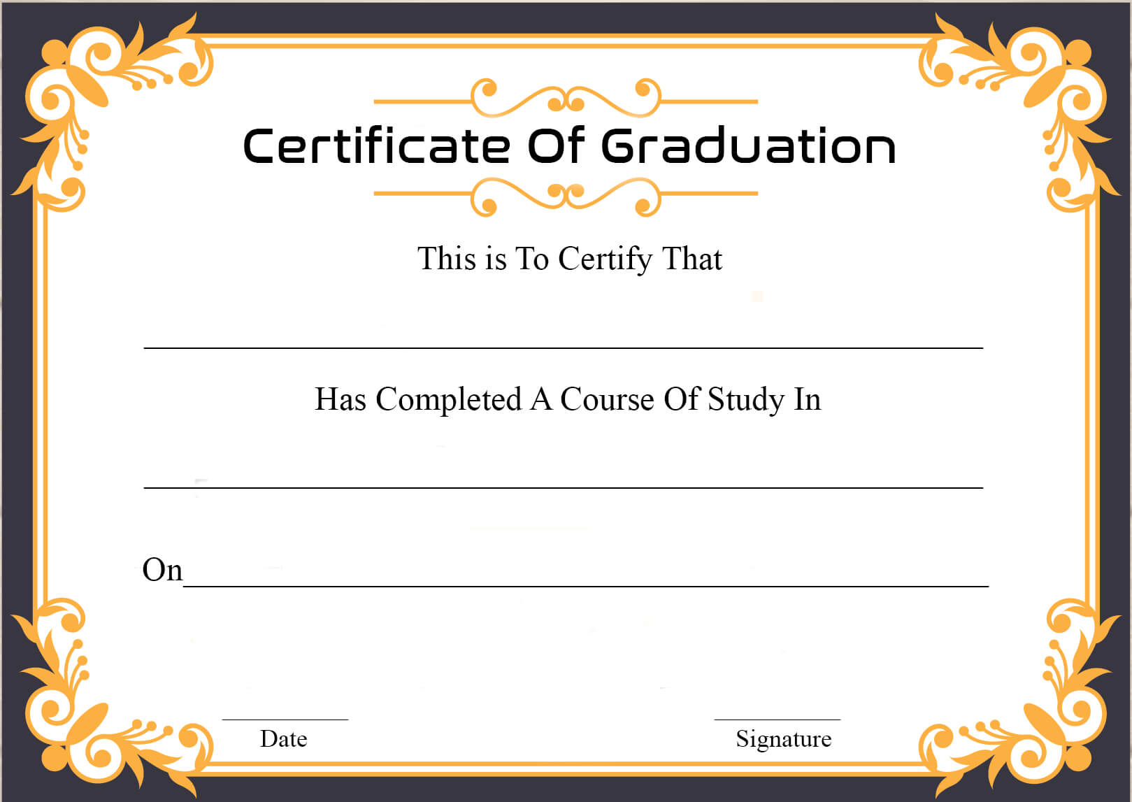 🥰free Certificate Template Of Graduation Download🥰 Regarding Certificate Templates For School