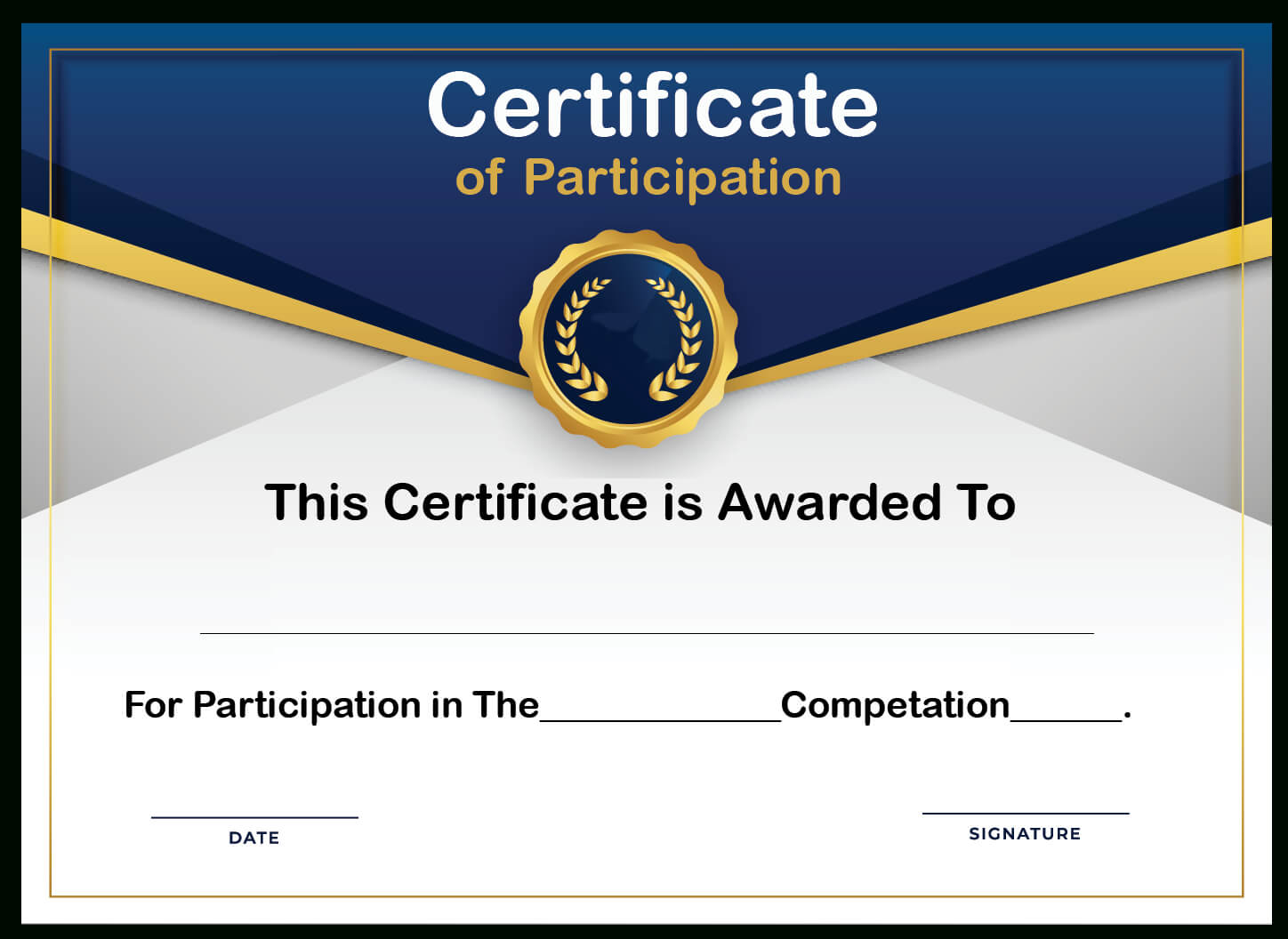 Certificate Of Participation Template Free
