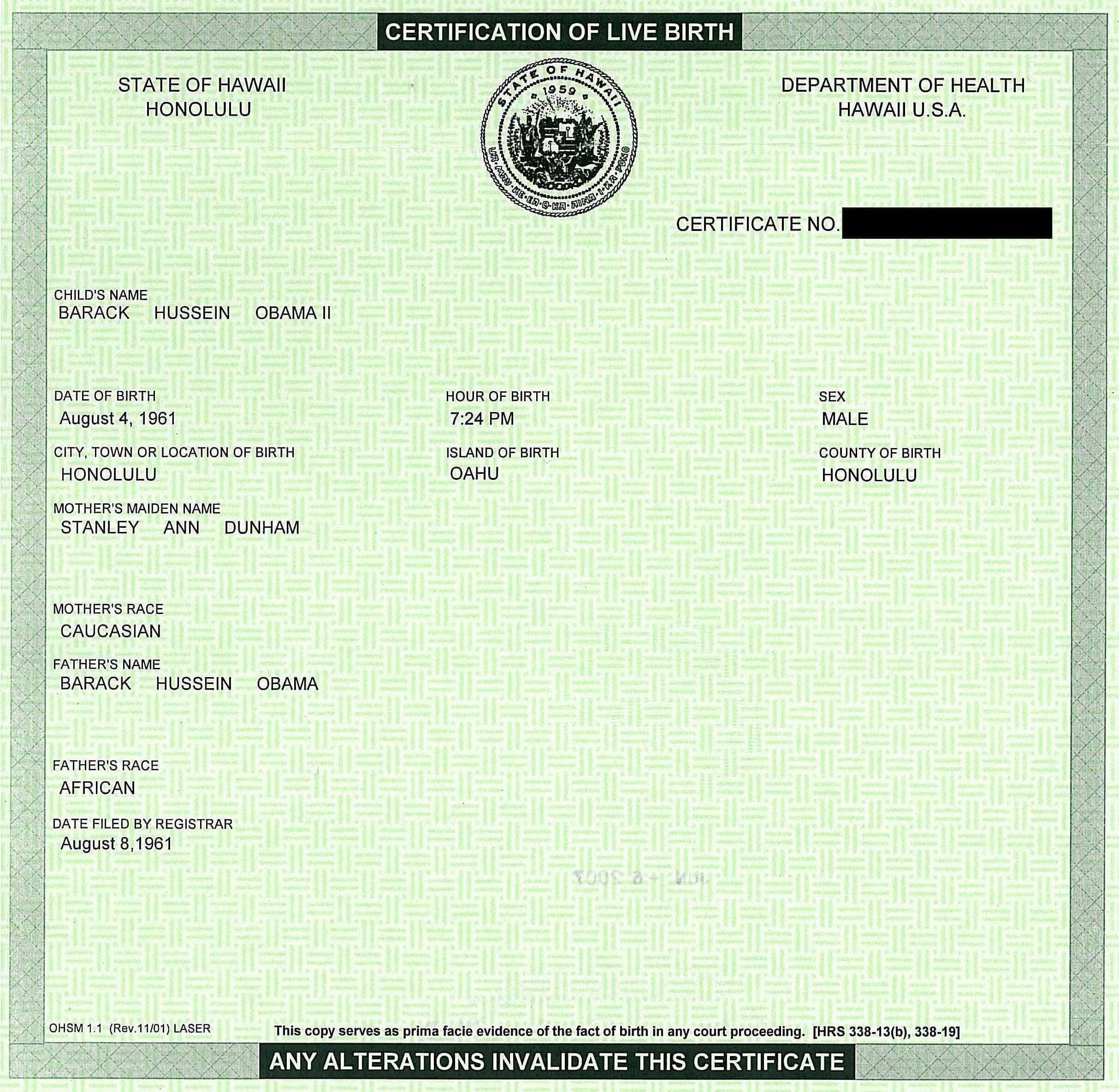 Fake Birth Certificate | Obama Birth Certificate, Birth Inside Fake Birth Certificate Template