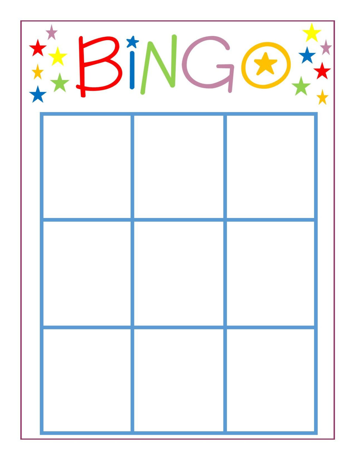 Blank Bingo Cards Template Free