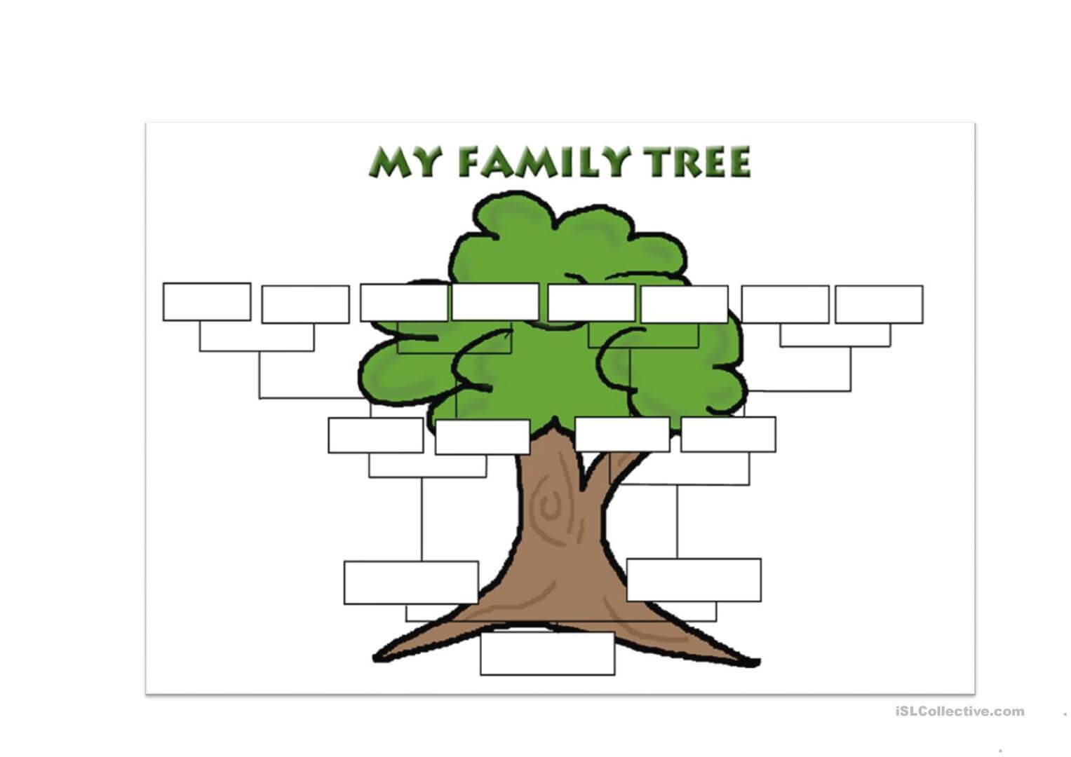 Family Tree Template – English Esl Worksheets Intended For Fill In The Blank Family Tree Template
