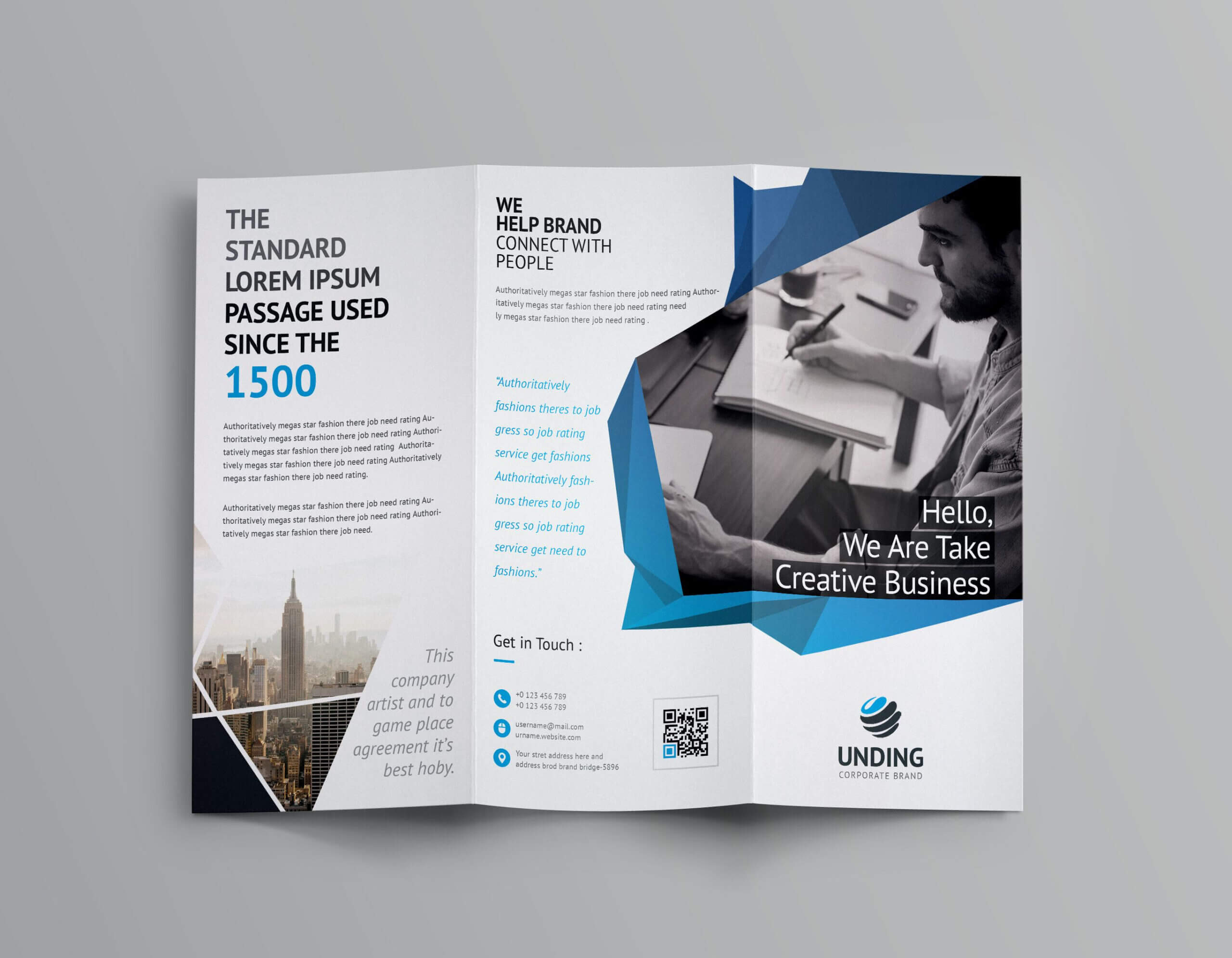 Fancy Business Tri Fold Brochure Template | Brochure In Fancy Brochure Templates