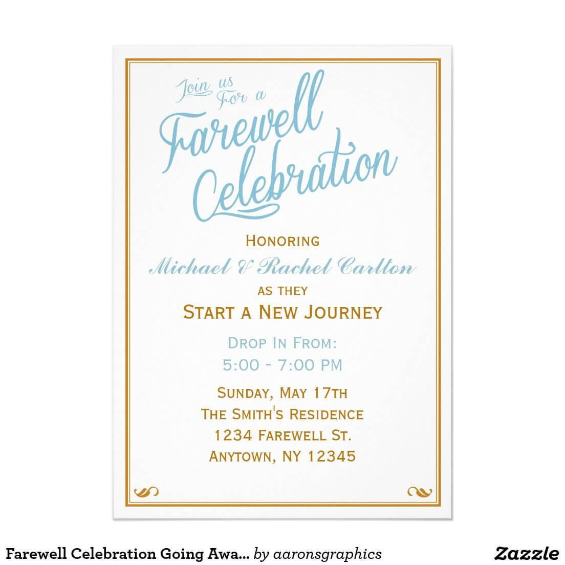 Farewell Celebration Going Away Invitation | Zazzle Throughout Farewell Invitation Card Template