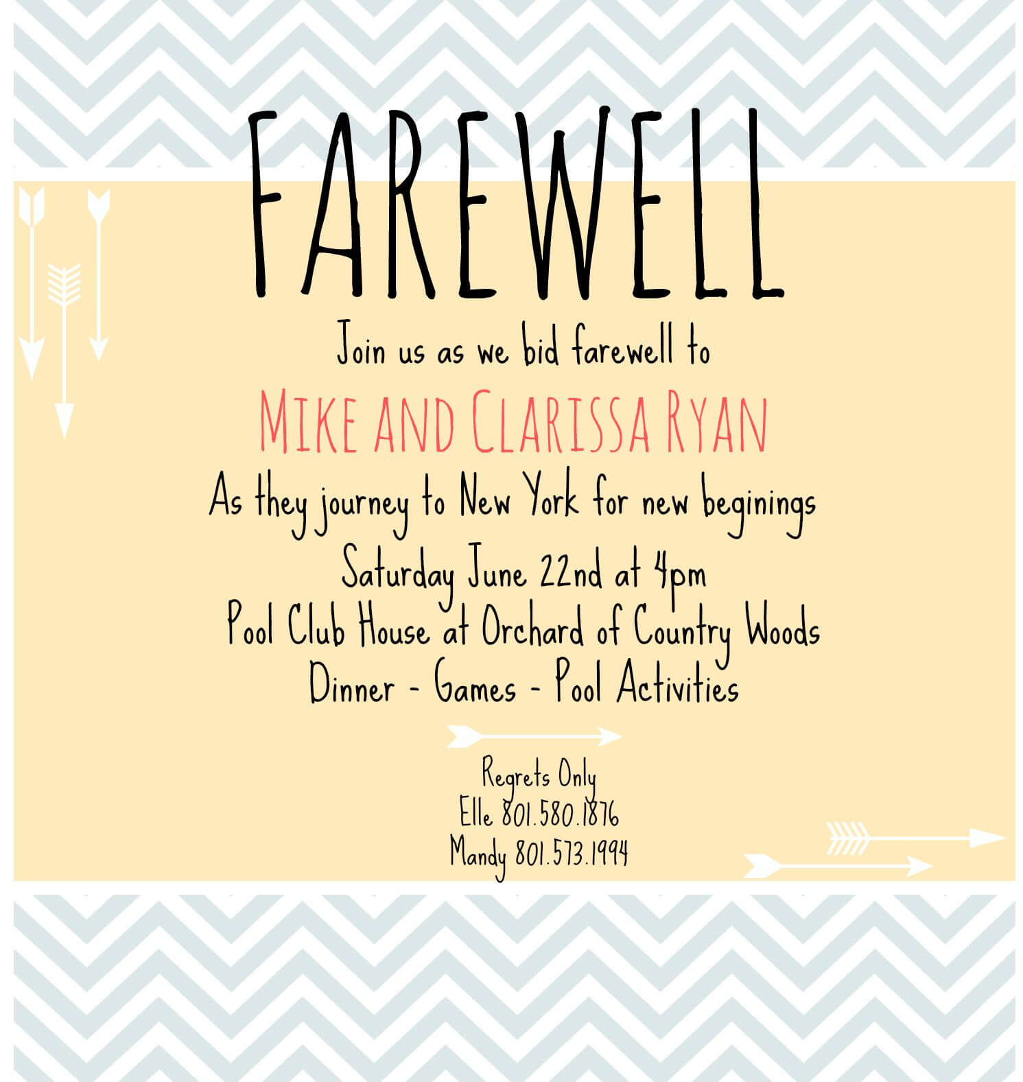 Farewell Invite | Going Away Party Invitations, Farewell Throughout Farewell Invitation Card Template