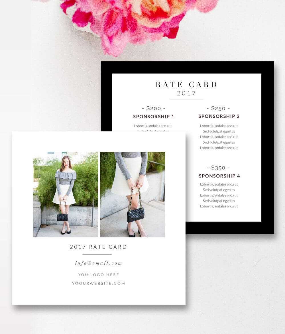 Fashion & Beauty Blogger Rate Card Template | Photoshop For Regarding Rate Card Template Word