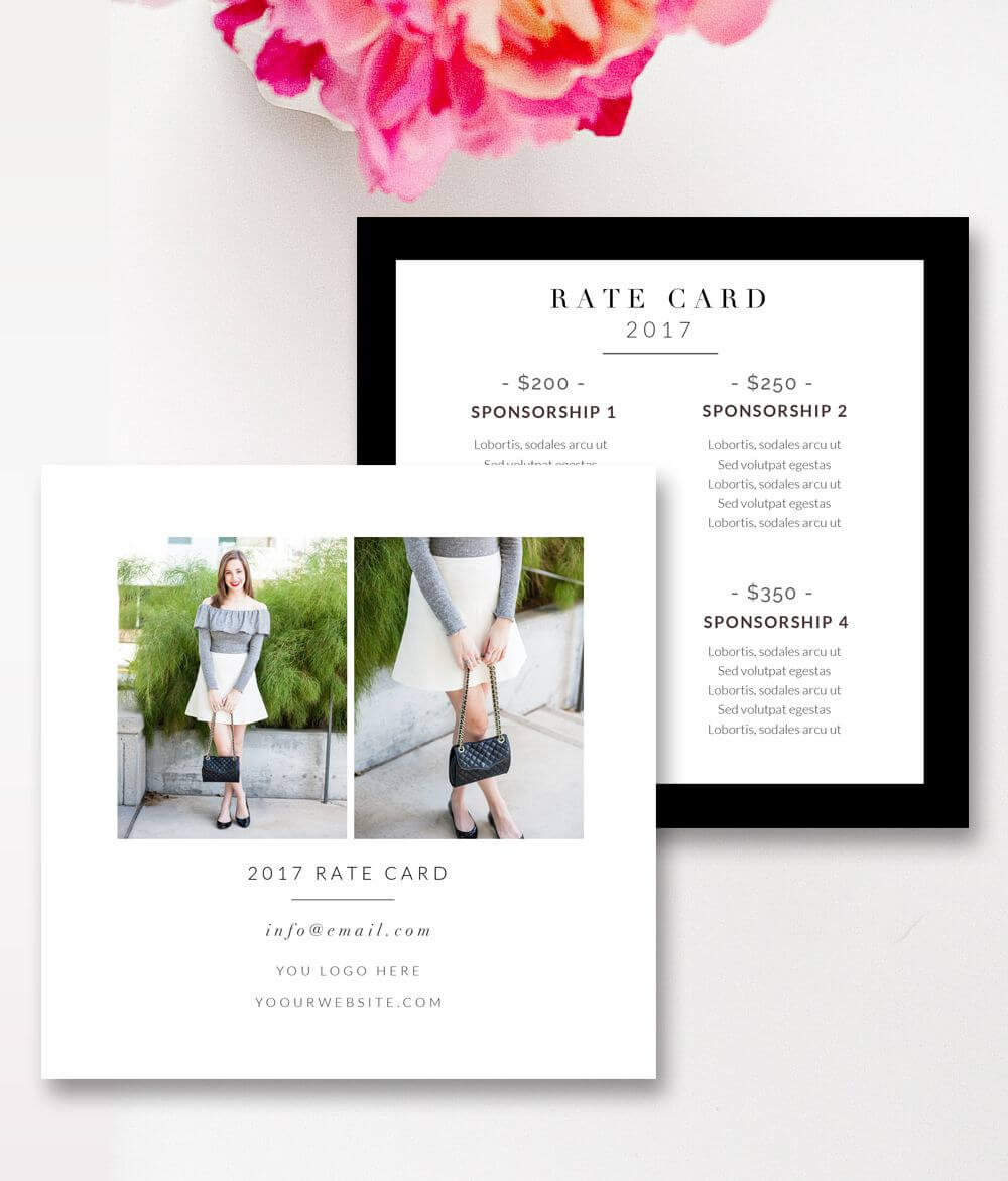 Fashion & Beauty Blogger Rate Card Template | Photoshop For Within Advertising Rate Card Template