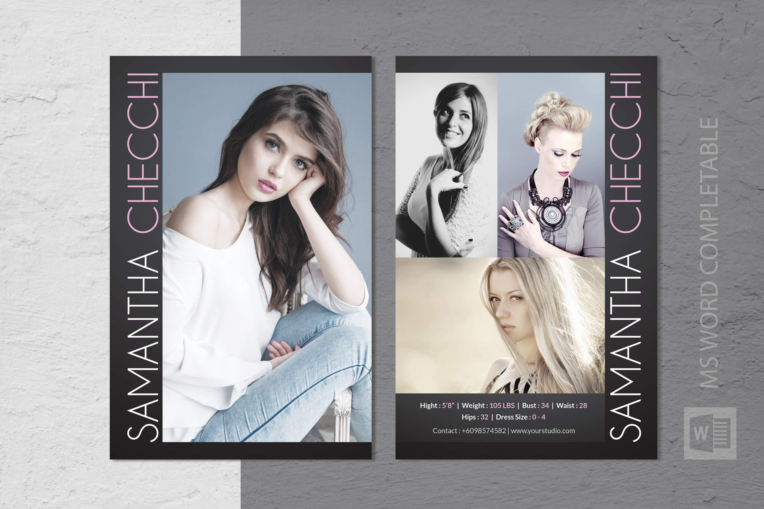 Fashion Modeling Comp Card Template Pertaining To Zed Card Template Free