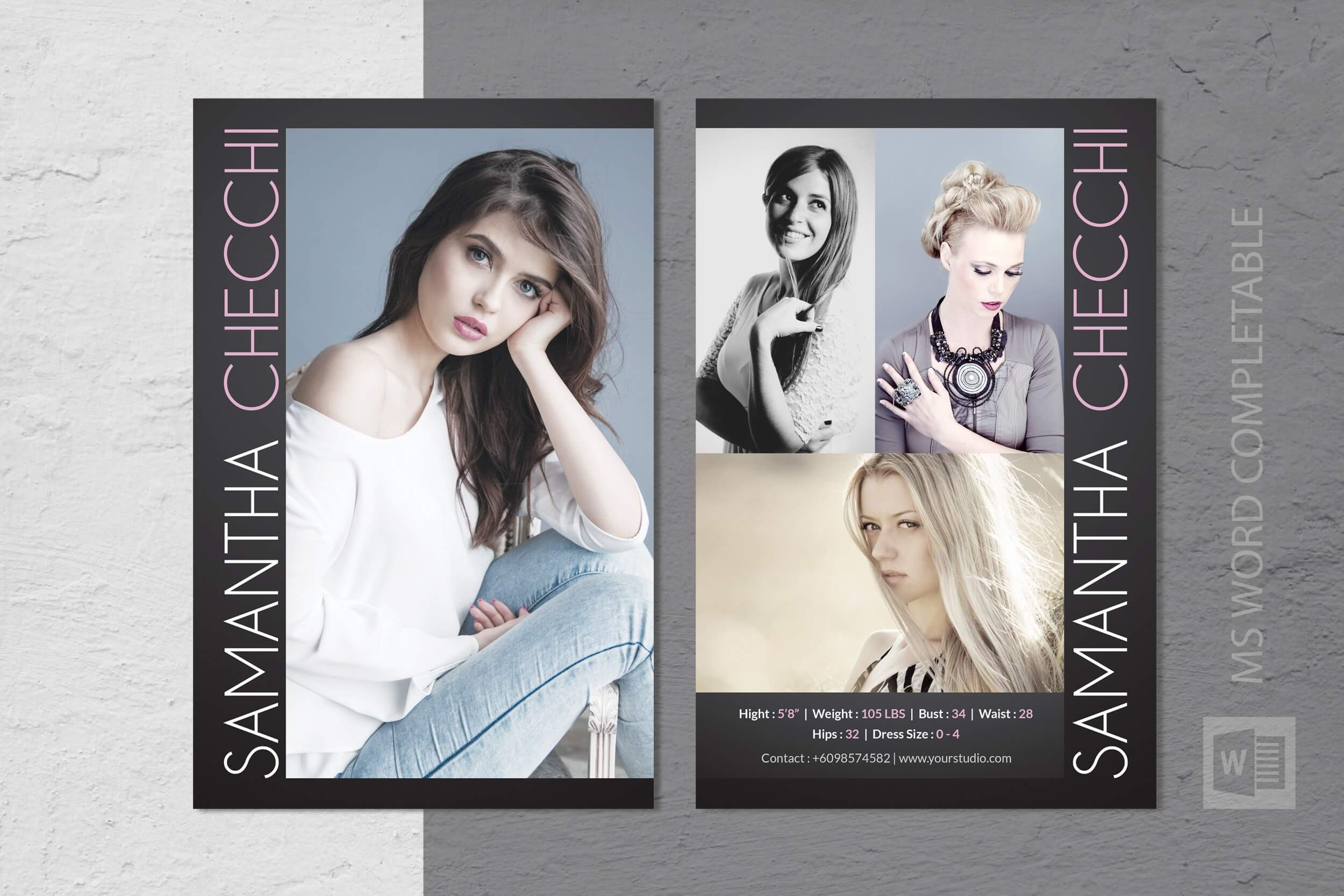 Fashion Modeling Comp Card Template Throughout Comp Card Template Psd
