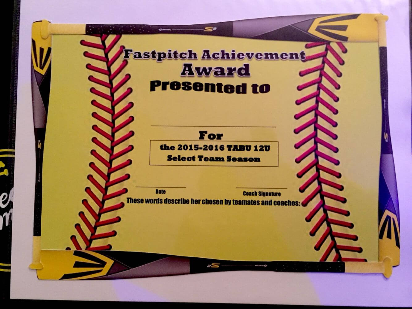 Fastpitch/softball Awards Certificate. | Softball Awards Inside Softball Certificate Templates